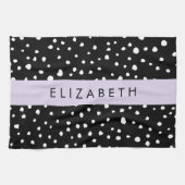 Dalmatiner Punkte, Punkte, schwarz und weiß, Ihr N Geschirrtuch (Horizontal)