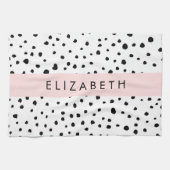 Dalmatiner Punkte, Punkte, schwarz und weiß, Ihr N Geschirrtuch (Horizontal)