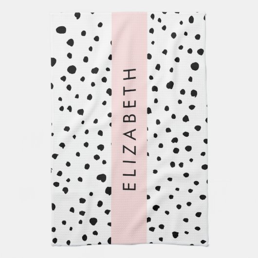 Dalmatiner Punkte, Punkte, schwarz und weiß, Ihr N Geschirrtuch (Vertikal)