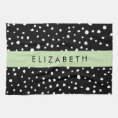 Dalmatiner Punkte, Punkte, schwarz und weiß, Ihr N Geschirrtuch (Horizontal)