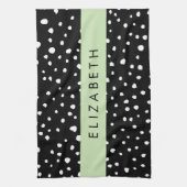 Dalmatiner Punkte, Punkte, schwarz und weiß, Ihr N Geschirrtuch (Vertikal)