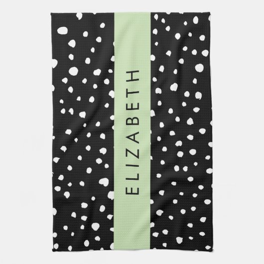 Dalmatiner Punkte, Punkte, schwarz und weiß, Ihr N Geschirrtuch (Vertikal)
