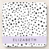 Dalmatiner Punkte, Punkte, schwarz und weiß, Ihr N Getränkeuntersetzer (Vorderseite)