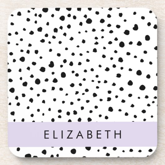 Dalmatiner Punkte, Punkte, schwarz und weiß, Ihr N Getränkeuntersetzer (Vorderseite)