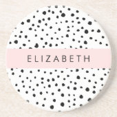 Dalmatiner Punkte, Punkte, schwarz und weiß, Ihr N Getränkeuntersetzer (Vorne)