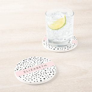 Dalmatiner Punkte, Punkte, schwarz und weiß, Ihr N Getränkeuntersetzer