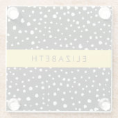 Dalmatiner Punkte, Punkte, schwarz und weiß, Ihr N Glasuntersetzer (Rückseite)