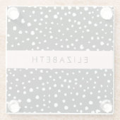 Dalmatiner Punkte, Punkte, schwarz und weiß, Ihr N Glasuntersetzer (Rückseite)