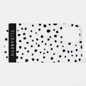 Dalmatiner Punkte, Punkte, schwarz und weiß, Ihr N iPhone Hülle (Rückseite (Horizontal))