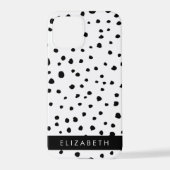 Dalmatiner Punkte, Punkte, schwarz und weiß, Ihr N iPhone Hülle (Rückseite)