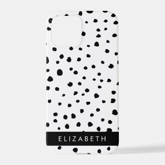 Dalmatiner Punkte, Punkte, schwarz und weiß, Ihr N iPhone Hülle (Rückseite)