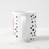 Dalmatiner Punkte, Punkte, schwarz und weiß, Ihr N Jumbo-Tasse (Rückseite)