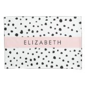 Dalmatiner Punkte, Punkte, schwarz und weiß, Ihr N Kissenbezug (Vorderseite)