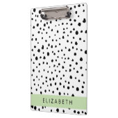 Dalmatiner Punkte, Punkte, schwarz und weiß, Ihr N Klemmbrett (Links)