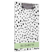 Dalmatiner Punkte, Punkte, schwarz und weiß, Ihr N Klemmbrett (Rechts)