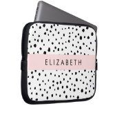 Dalmatiner Punkte, Punkte, schwarz und weiß, Ihr N Laptopschutzhülle (Vorne Rechts)