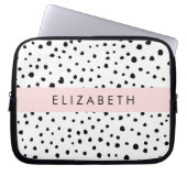 Dalmatiner Punkte, Punkte, schwarz und weiß, Ihr N Laptopschutzhülle (Vorderseite)