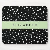 Dalmatiner Punkte, Punkte, schwarz und weiß, Ihr N Mousepad (Vorne)