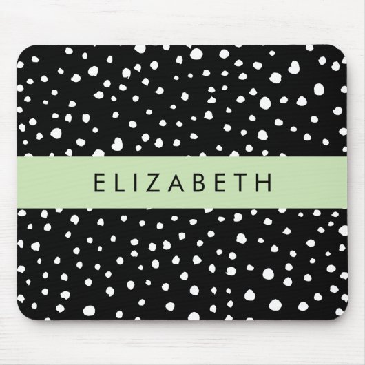 Dalmatiner Punkte, Punkte, schwarz und weiß, Ihr N Mousepad (Vorne)
