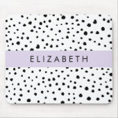 Dalmatiner Punkte, Punkte, schwarz und weiß, Ihr N Mousepad (Vorne)