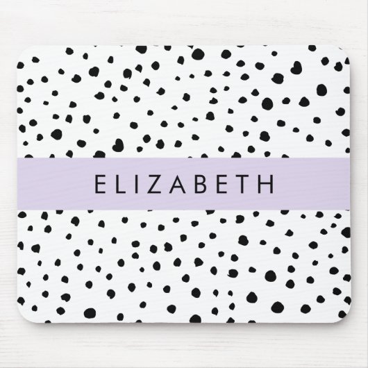 Dalmatiner Punkte, Punkte, schwarz und weiß, Ihr N Mousepad (Vorne)