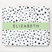 Dalmatiner Punkte, Punkte, schwarz und weiß, Ihr N Mousepad (Vorne)