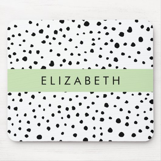 Dalmatiner Punkte, Punkte, schwarz und weiß, Ihr N Mousepad (Vorne)