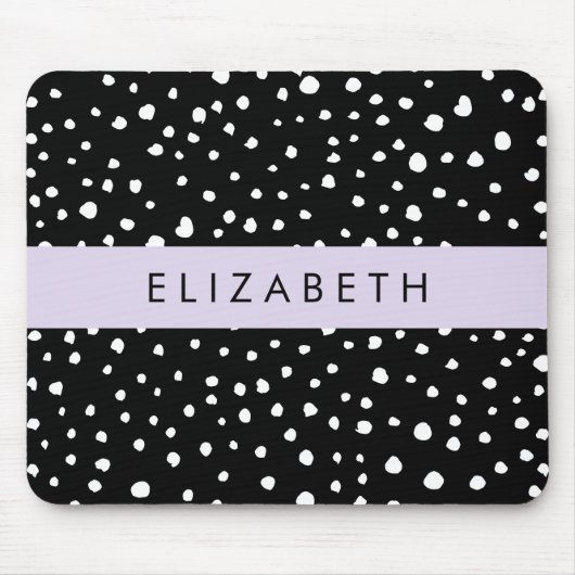 Dalmatiner Punkte, Punkte, schwarz und weiß, Ihr N Mousepad (Vorne)