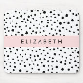 Dalmatiner Punkte, Punkte, schwarz und weiß, Ihr N Mousepad (Vorne)