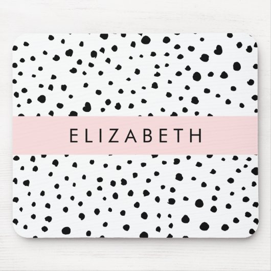 Dalmatiner Punkte, Punkte, schwarz und weiß, Ihr N Mousepad (Vorne)