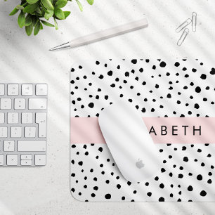 Dalmatiner Punkte, Punkte, schwarz und weiß, Ihr N Mousepad