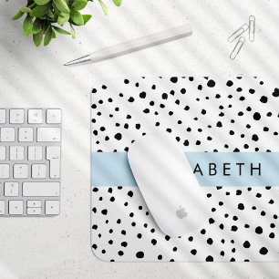 Dalmatiner Punkte, Punkte, schwarz und weiß, Ihr N Mousepad