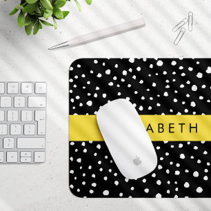 Dalmatiner Punkte, Punkte, schwarz und weiß, Ihr N Mousepad