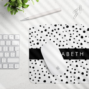 Dalmatiner Punkte, Punkte, schwarz und weiß, Ihr N Mousepad