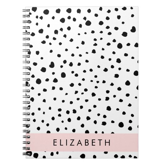 Dalmatiner Punkte, Punkte, schwarz und weiß, Ihr N Notizblock (Vorderseite)