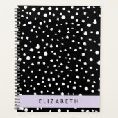 Dalmatiner Punkte, Punkte, schwarz und weiß, Ihr N Planer (Vorderseite)