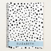 Dalmatiner Punkte, Punkte, schwarz und weiß, Ihr N Planer (Vorderseite)