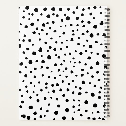Dalmatiner Punkte, Punkte, schwarz und weiß, Ihr N Planer (Rückseite)
