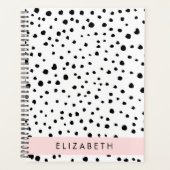 Dalmatiner Punkte, Punkte, schwarz und weiß, Ihr N Planer (Vorderseite)