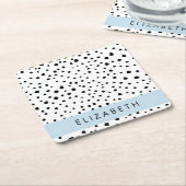 Dalmatiner Punkte, Punkte, schwarz und weiß, Ihr N Rechteckiger Pappuntersetzer (angewinkelt)