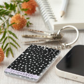 Dalmatiner Punkte, Punkte, schwarz und weiß, Ihr N Schlüsselanhänger (Vorderseite rechts)