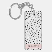 Dalmatiner Punkte, Punkte, schwarz und weiß, Ihr N Schlüsselanhänger (Vorderseite links)