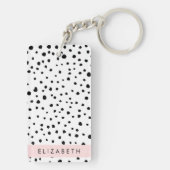 Dalmatiner Punkte, Punkte, schwarz und weiß, Ihr N Schlüsselanhänger (Rückseite)