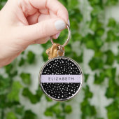 Dalmatiner Punkte, Punkte, schwarz und weiß, Ihr N Schlüsselanhänger (Hand)