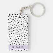Dalmatiner Punkte, Punkte, schwarz und weiß, Ihr N Schlüsselanhänger (Rückseite)