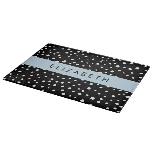 Dalmatiner Punkte, Punkte, schwarz und weiß, Ihr N Schneidebrett (Ecke)