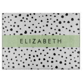 Dalmatiner Punkte, Punkte, schwarz und weiß, Ihr N Schneidebrett (Vorderseite)