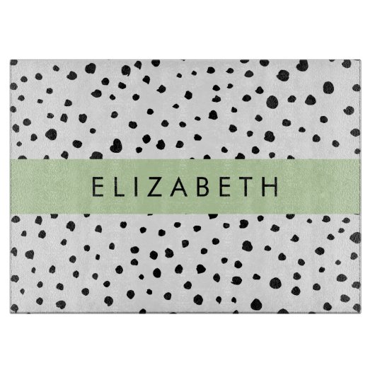 Dalmatiner Punkte, Punkte, schwarz und weiß, Ihr N Schneidebrett (Vorderseite)