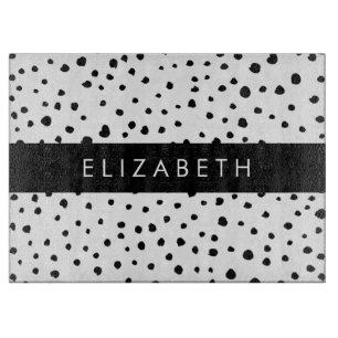 Dalmatiner Punkte, Punkte, schwarz und weiß, Ihr N Schneidebrett
