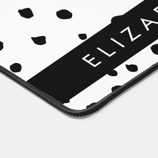 Dalmatiner Punkte, Punkte, schwarz und weiß, Ihr N Schreibtischunterlage (Ecke)